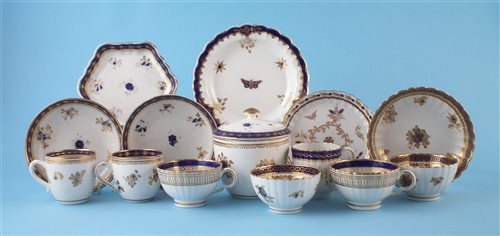Lot 84 - Collection of Caughley blue and gilt ware.