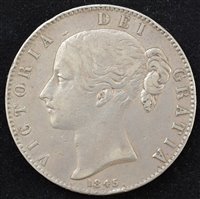 Lot 11 - Queen Victoria Crown 1845, Victoria 1876 Fourpence, Victoria 1838 Twopence (3).