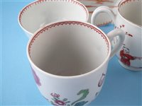 Lot 129 - Liverpool Pennington tea bowl and saucer and three coffee cups