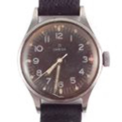 Lot 48 - A 1940s Omega RAF '53 - Fat Arrow' manual wind wristwatch