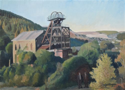 Lot 559 - Roger Hampson, "Old Pit, Rhonda Valley", oil.