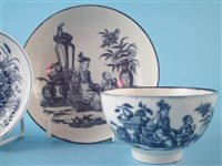 Lot 79 - Three Caughley tea bowls and saucers