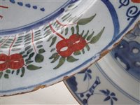 Lot 54 - Delft charger and two Chinese export chargers