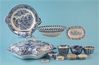 Lot 163 - Collection of blue transfer printed pottery
