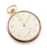 Lot 566 - 9ct gold slimline pocket watch by Marvin