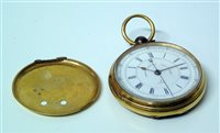 Lot 353 - 18ct yellow gold chronograph stop watch