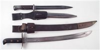 Lot 175 - Dutch Kewang (captured by Japanese and converted) and a Mauser K98 1940 bayonet