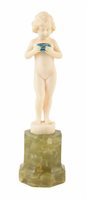 Lot 7 - An Art Deco Ivory and Onyx Figure by F. Priess