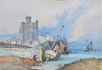 Lot 302 - James Morris, "Carnarvon Castle", watercolour.