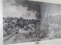 Lot 23 - Large signed battle scene etching after Francois Flameng