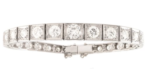Lot 411 - A diamond line bracelet