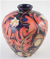 Lot 247 - Moorcroft vase, decorated with an acorn design