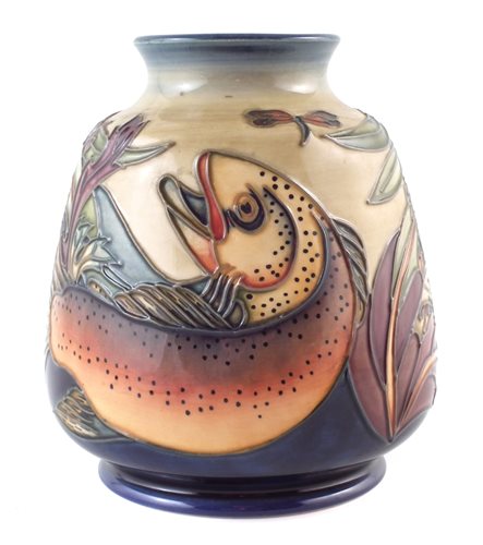 Lot 291 - Moorcroft trout pattern vase