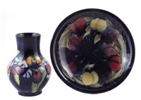 Lot 270 - Moorcroft small dish and a vase