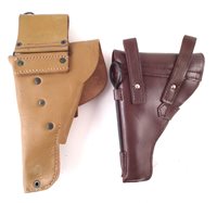 Lot 42 - Browning semi-automatic pistol holster with magazine and one other holster