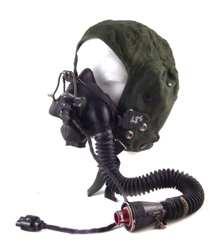 Lot 75 - RAF type G flying hat and oxygen mask circa 1960