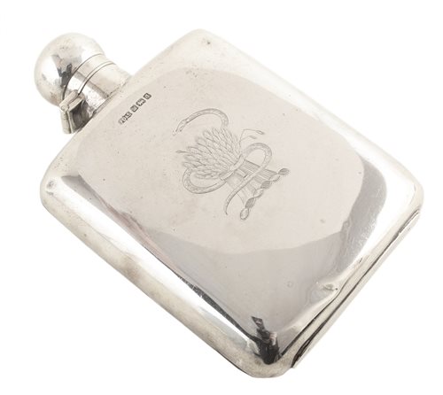 Lot 3 - Edwardian silver hip flask