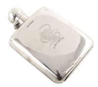 Lot 3 - Edwardian silver hip flask