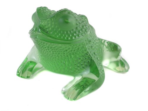 Lot 180 - Lalique green glass toad