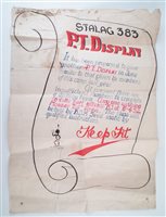 Lot 67 - Stalag 383 Prisoner of War posters, program and signed copy of 'Memories of Stalag 383