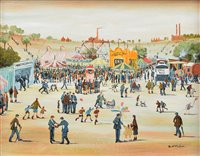 Lot 348 - Bernard McMullen, "Silcock's Fair, Daisy Nook", oil.