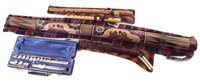 Lot 116 - Armstrong flute, two American Indian flutes, Bamboo Sax and a Didgeridoo