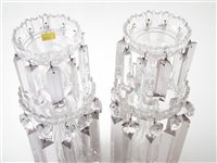Lot 183 - Pair of cut glass lustres.