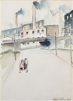 Lot 282 - William Turner, "Knott Mill, Chester Road", watercolour and ink.
