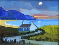 Lot 346 - Paul Greer, 20th century, "Coastal Cottage", oil.