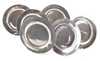 Lot 162 - A set of six 19th century pewter side plates with London touchmarks.