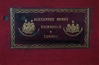 Lot 170 - Leather rifle case labelled Alexander Henry,  also a Victor leather riflemans ammunition / accessories case.