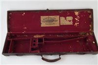 Lot 175 - Two William and Powell labled cases for breach loading shotguns and a Leg o mutton case